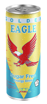 Golden Eagle Sugar Free Energy Drink Can PNG