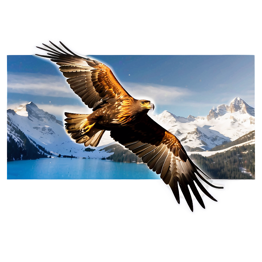 Golden Eagle With Mountain Backdrop Png 23 PNG