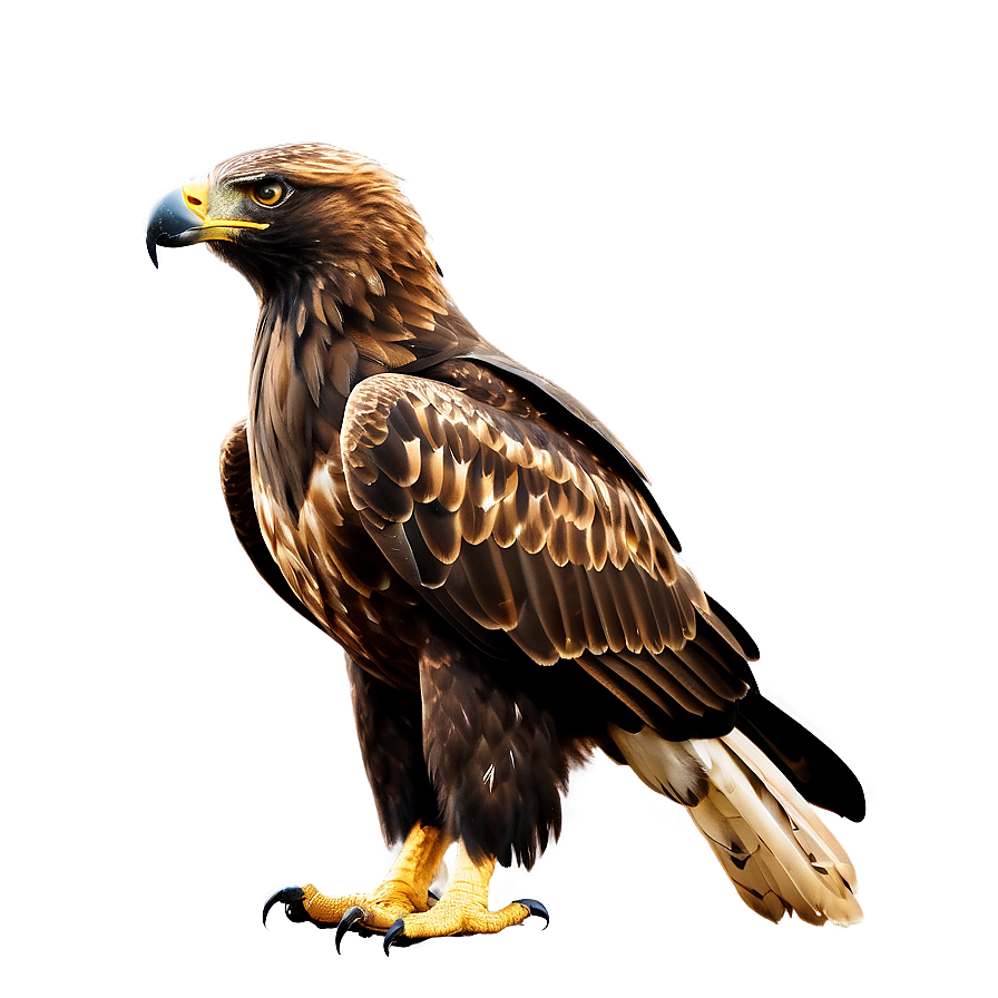 Golden Eagle With Spread Tail Feathers Png Udo PNG