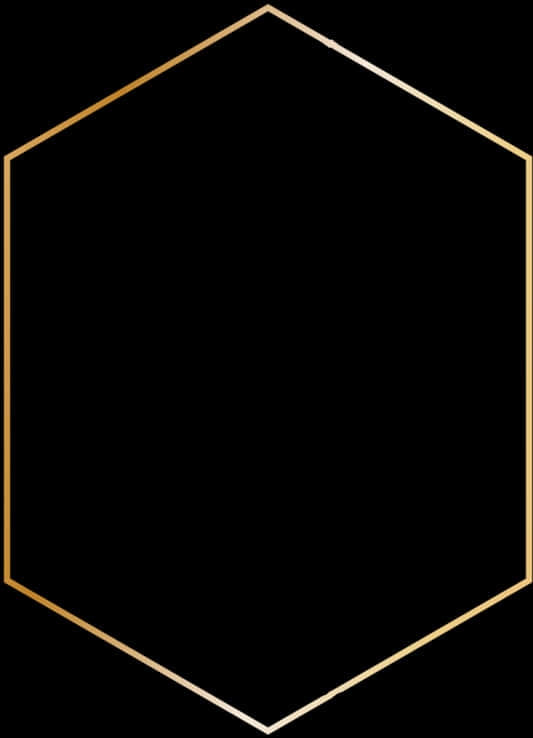 Golden Edged Black Hexagon PNG