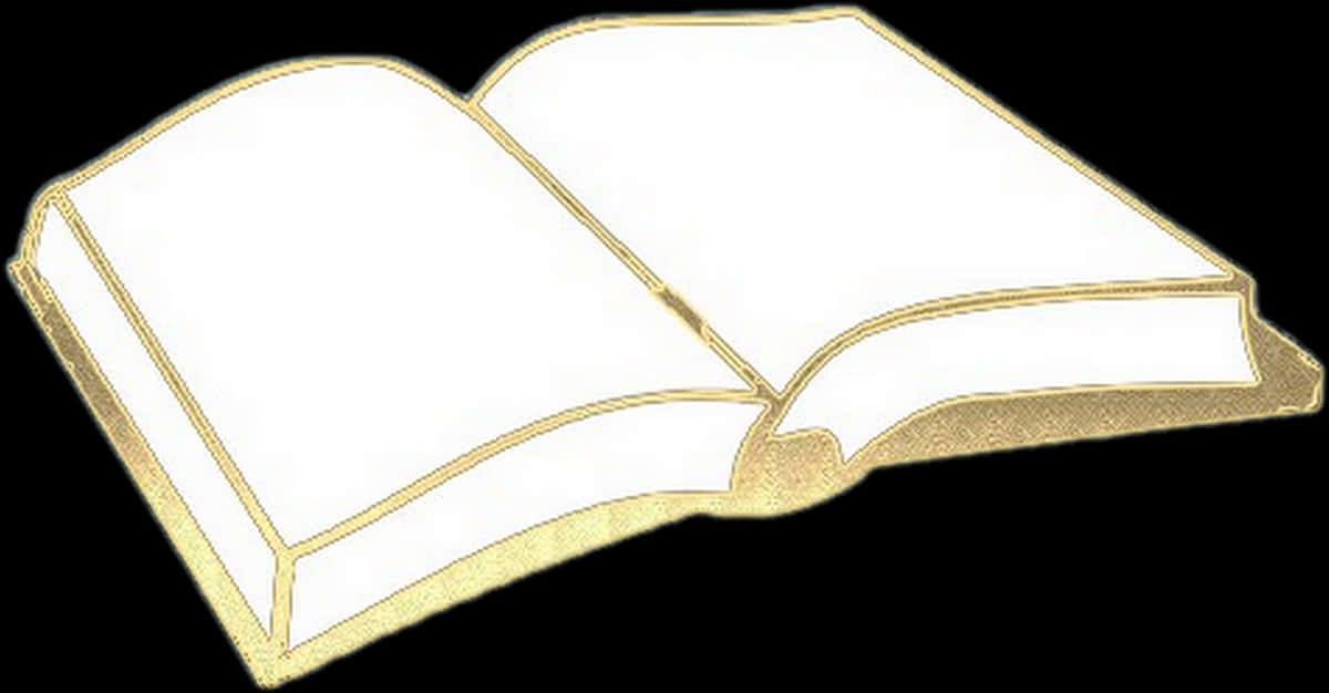 Golden Edged Open Book PNG