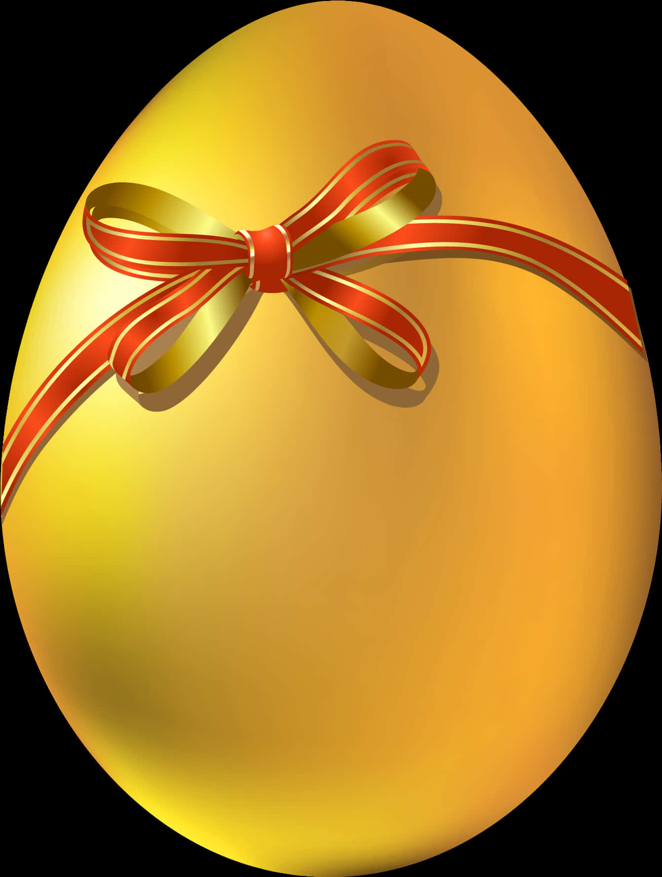 Golden Eggwith Red Ribbon PNG