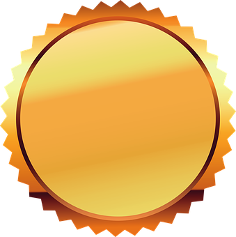 Golden Emblem Seal Graphic PNG