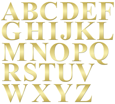 Golden_ English_ Alphabet PNG