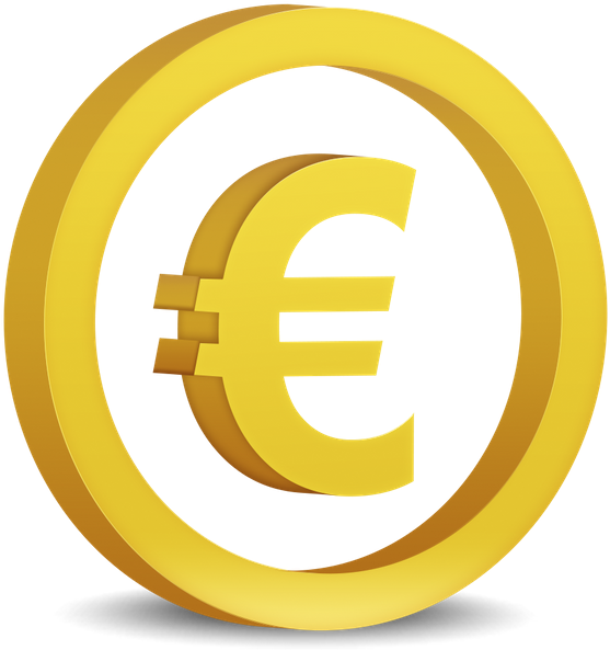 Golden Euro Symbol3 D Rendering PNG