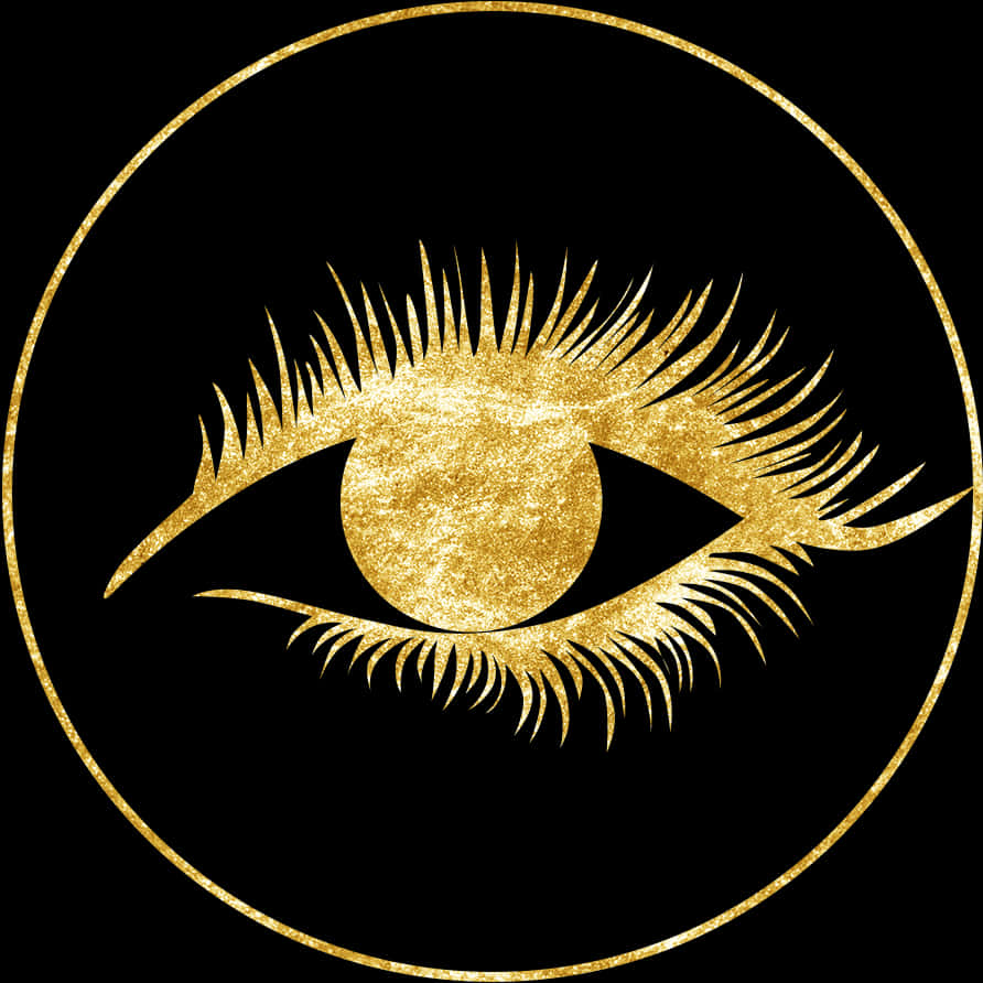 Golden Eye Icon Glitter PNG