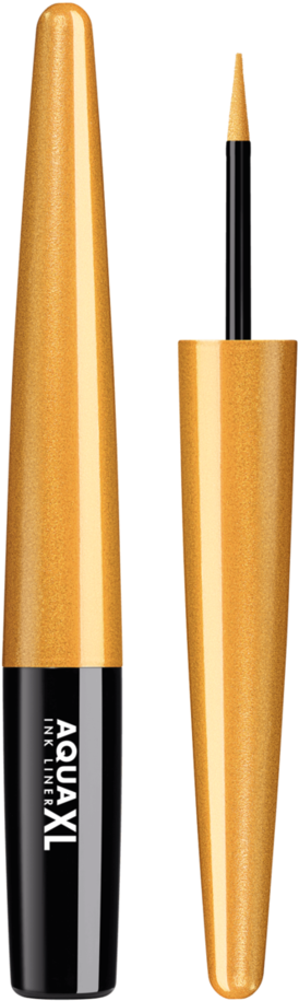 Golden Eyeliner Penand Brush PNG