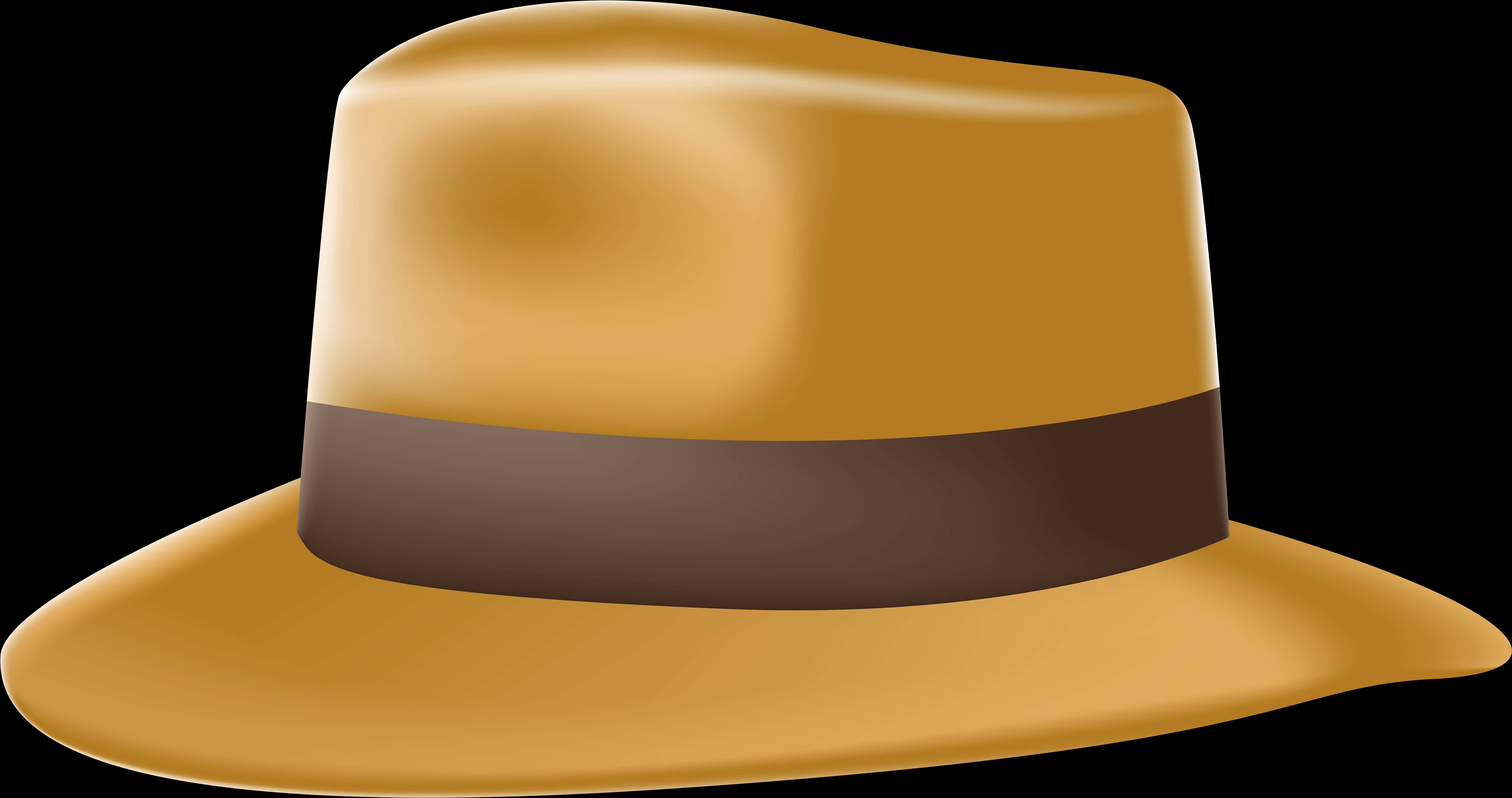 Golden Fedora Hat Illustration PNG