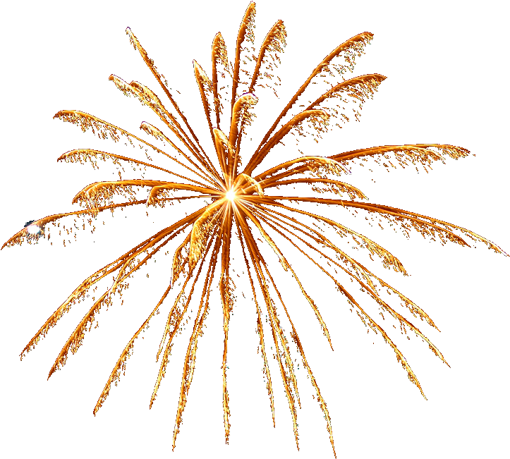 Golden Firework Explosion PNG