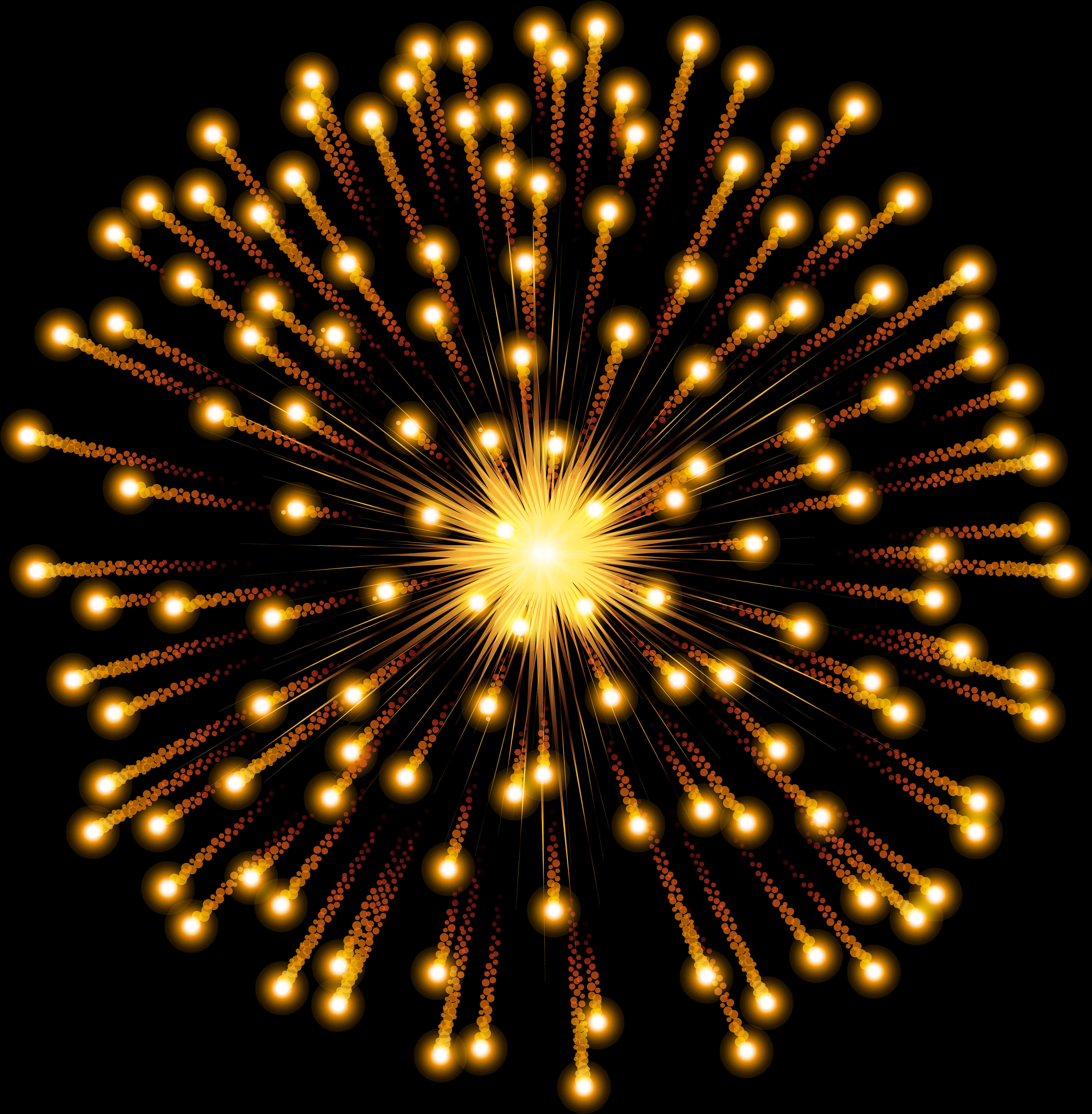 Golden Firework Explosion Diwali Celebration PNG