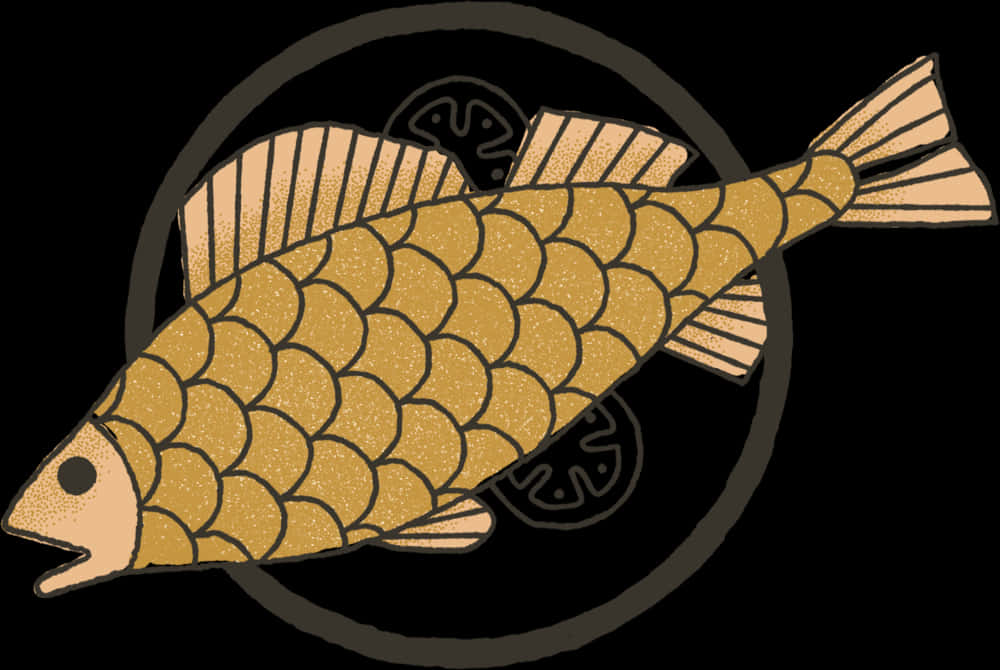 Golden Fish Illustration PNG