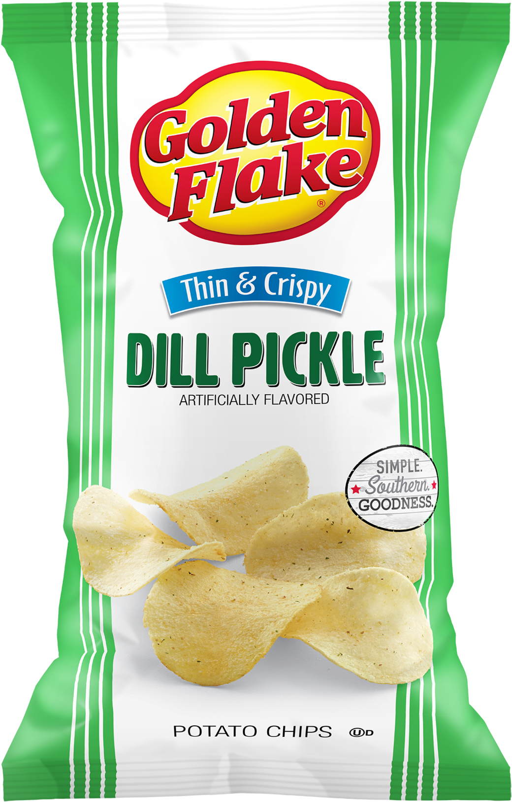 Golden Flake Dill Pickle Chips Packaging PNG