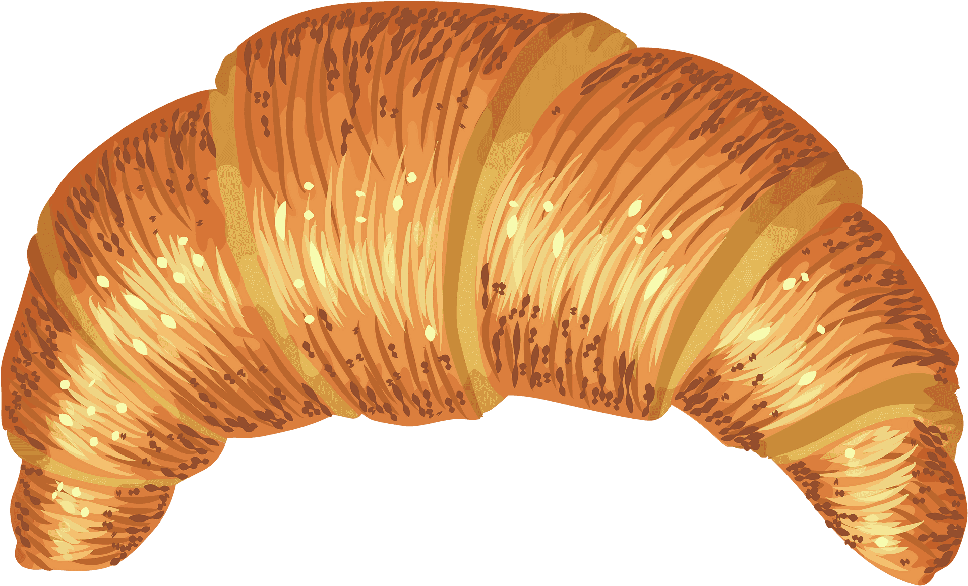Golden Flaky Croissant Illustration PNG