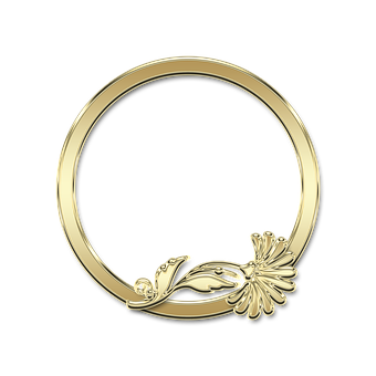 Golden Floral Bracelet Design PNG