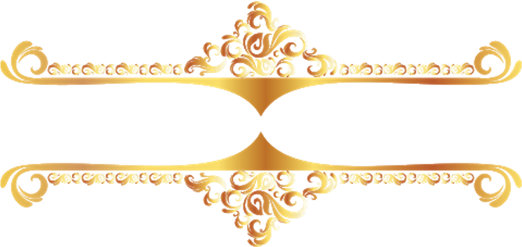 Golden Floral Design Border PNG