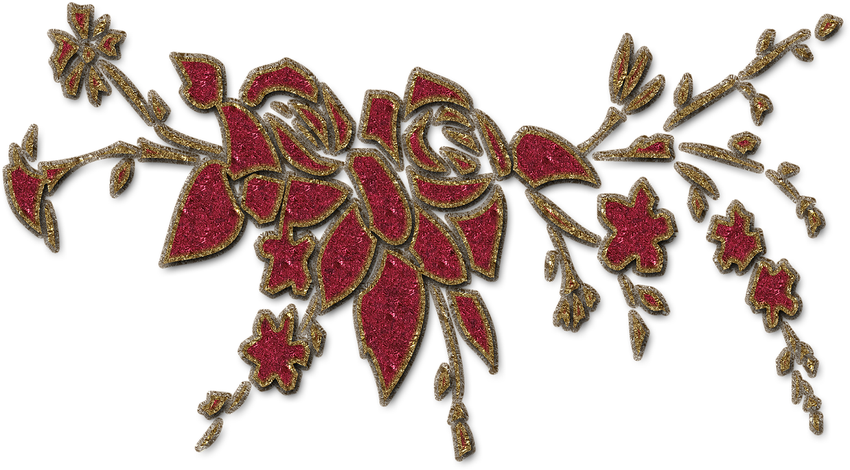 Golden Floral Embellishment PNG