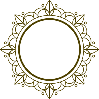 Golden Floral Frame Design PNG