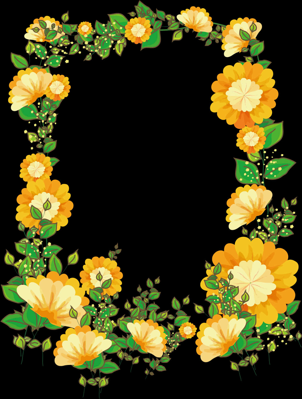 Download Golden_ Floral_ Frame_ Vector | Wallpapers.com