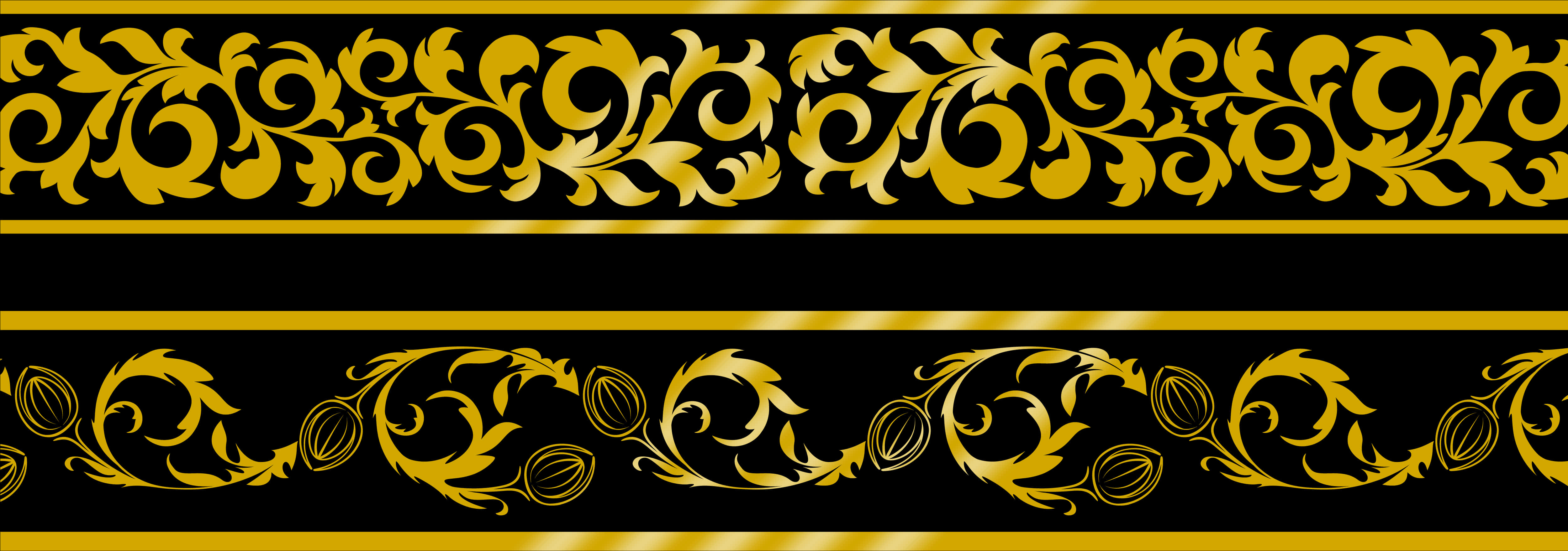 Golden Floral Lace Patterns PNG