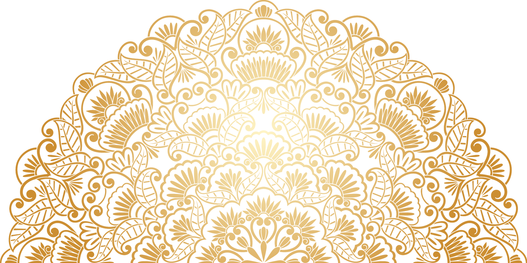 Golden Floral Mandala Design PNG