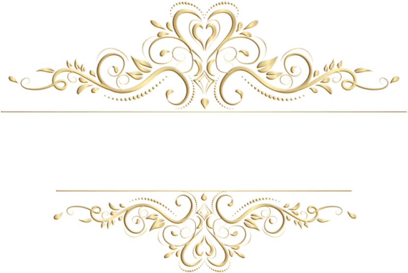 Golden Floral Ornament Design PNG