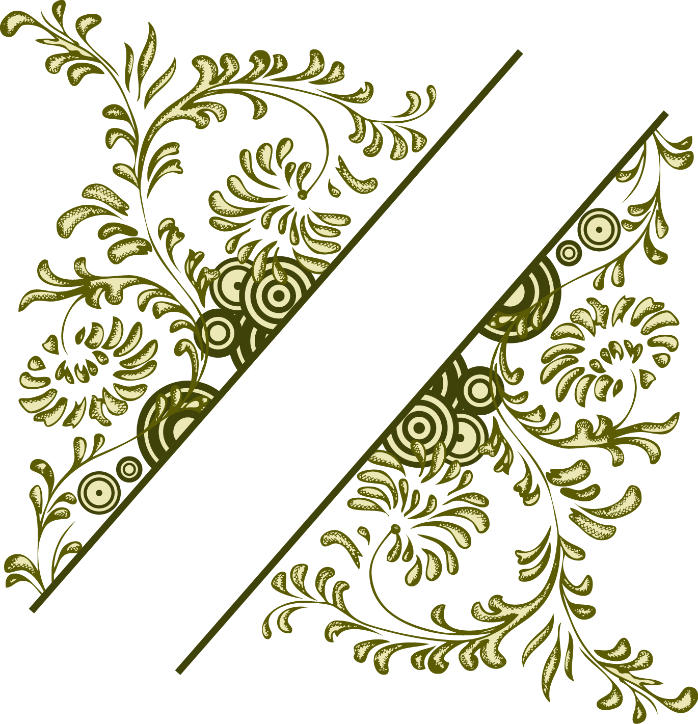 Golden Floral Vector Design PNG