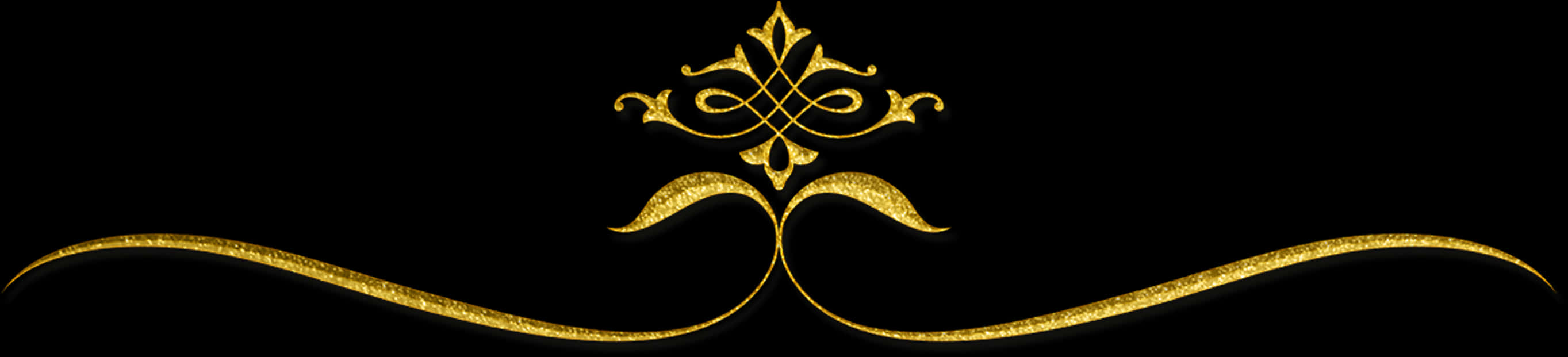 Golden Flourish Black Background PNG