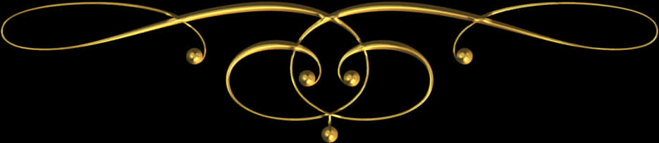 Golden Flourish Design Element PNG