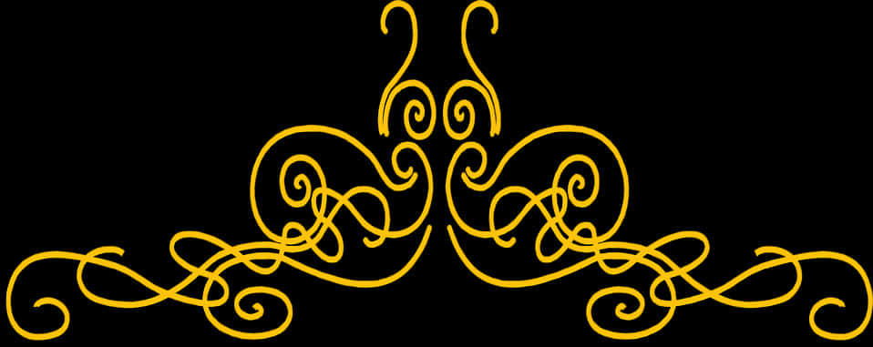 Golden Flourish Design Element PNG