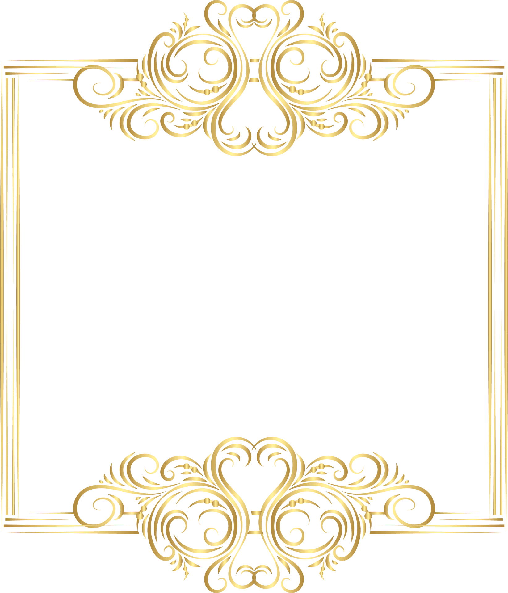 Golden Flourish Frame Clipart PNG