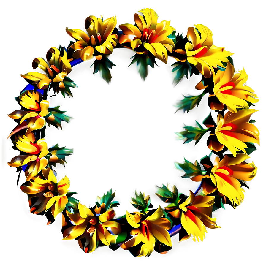 Golden Flower Circle Png 31 PNG