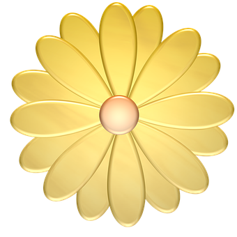 Golden Flower Illustration PNG