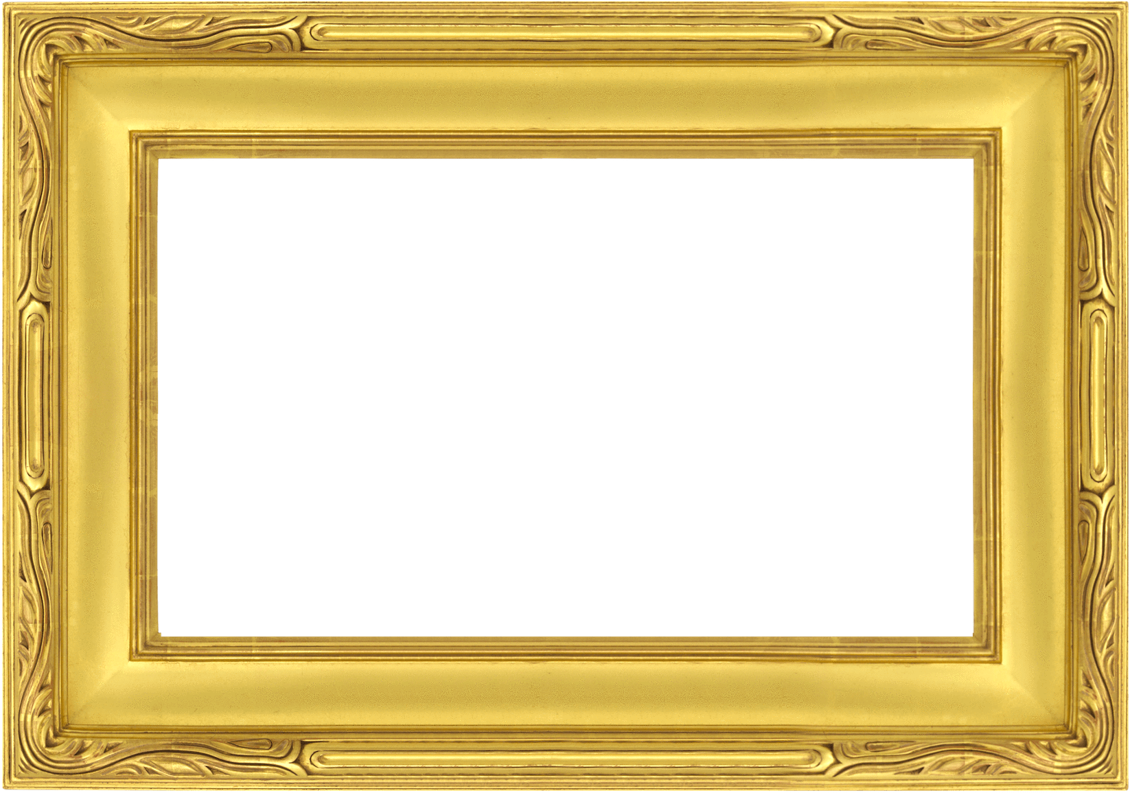 Golden Frame Empty Canvas PNG