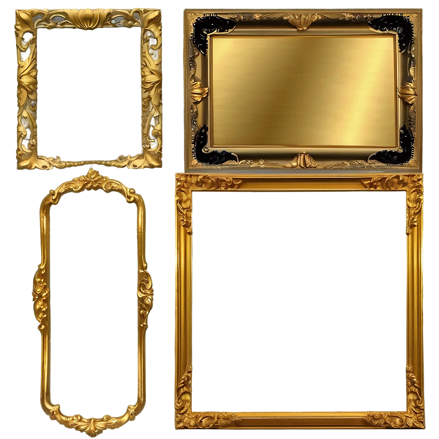 Golden Frame For Art Png 05252024 PNG
