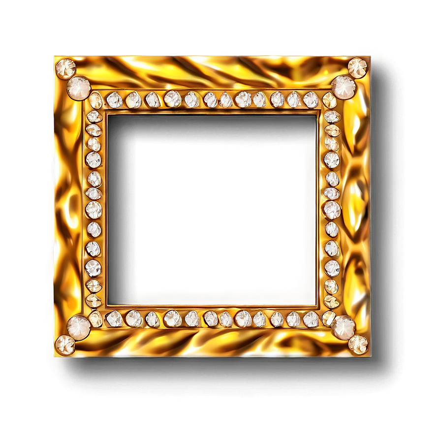 Golden Frame With Diamonds Png Txc PNG