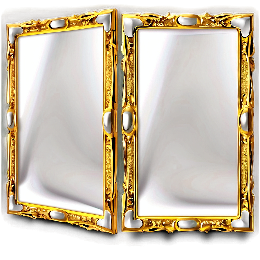 Golden Frame With Glass Png 1 PNG