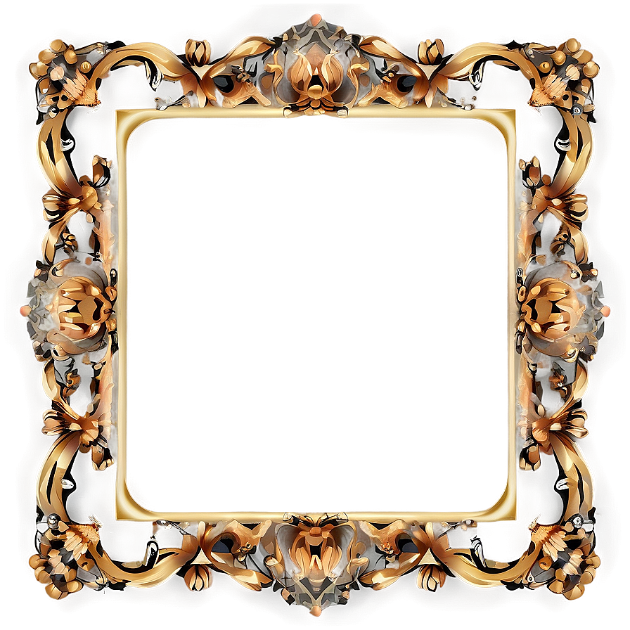 Download Golden Frame With Lace Png 92