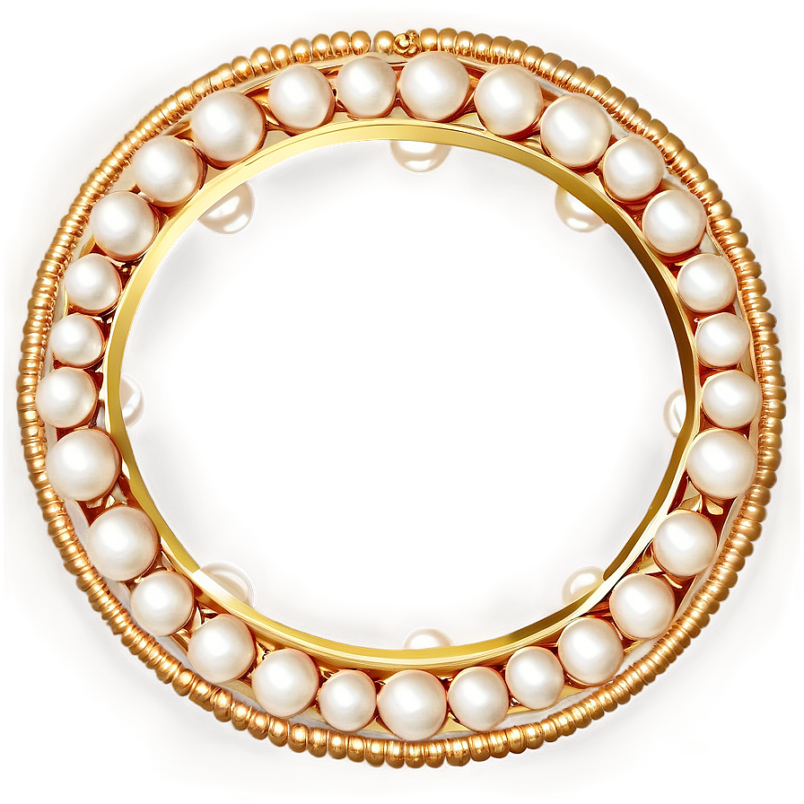 Golden Frame With Pearls Png Bvg PNG