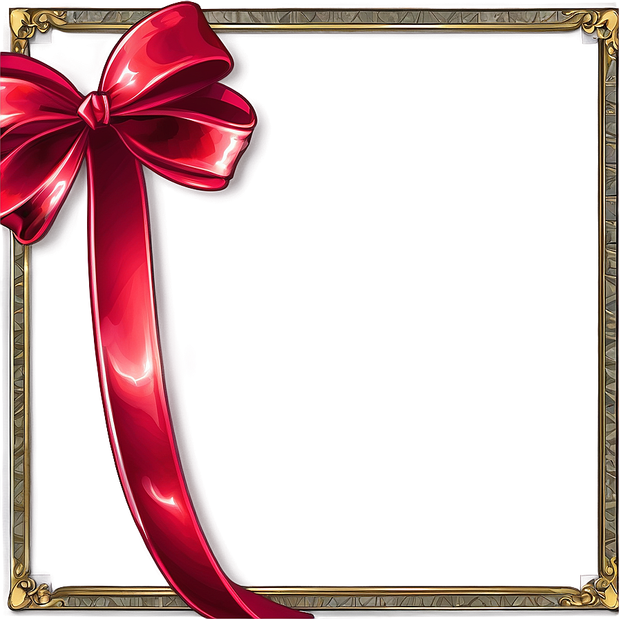 Golden Frame With Ribbon Png Dbx PNG