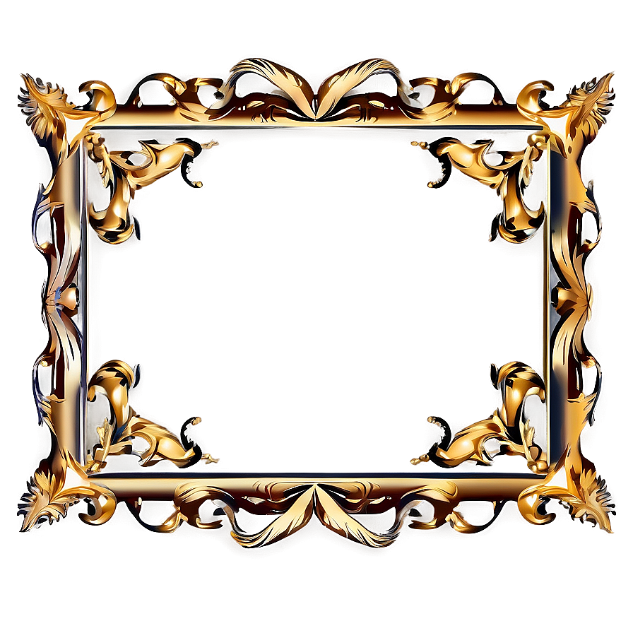Golden Frame With Scroll Png 61 PNG