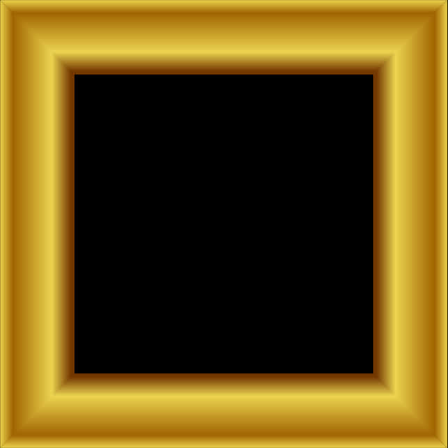 Golden Frame Black Center PNG