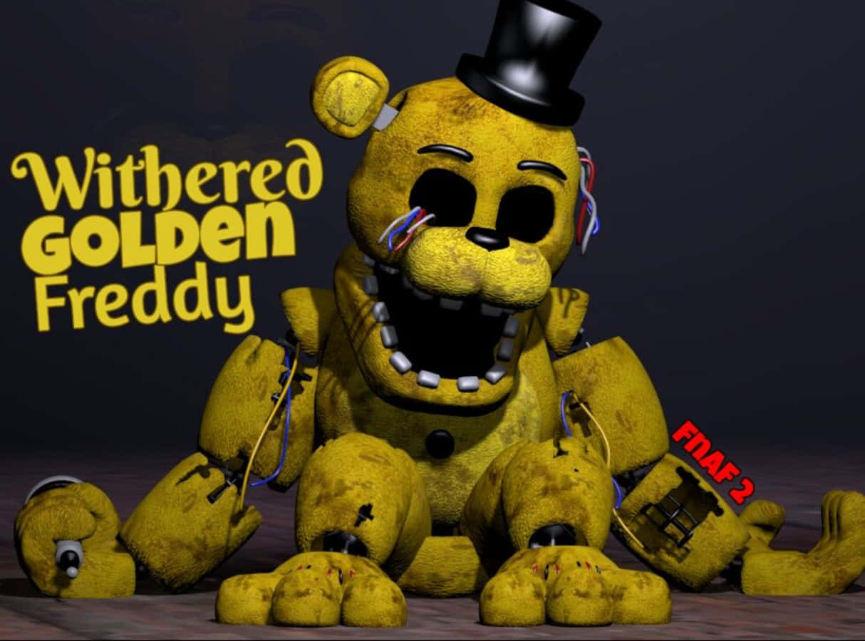 Mysterious Golden Freddy Haunting the Nights Wallpaper