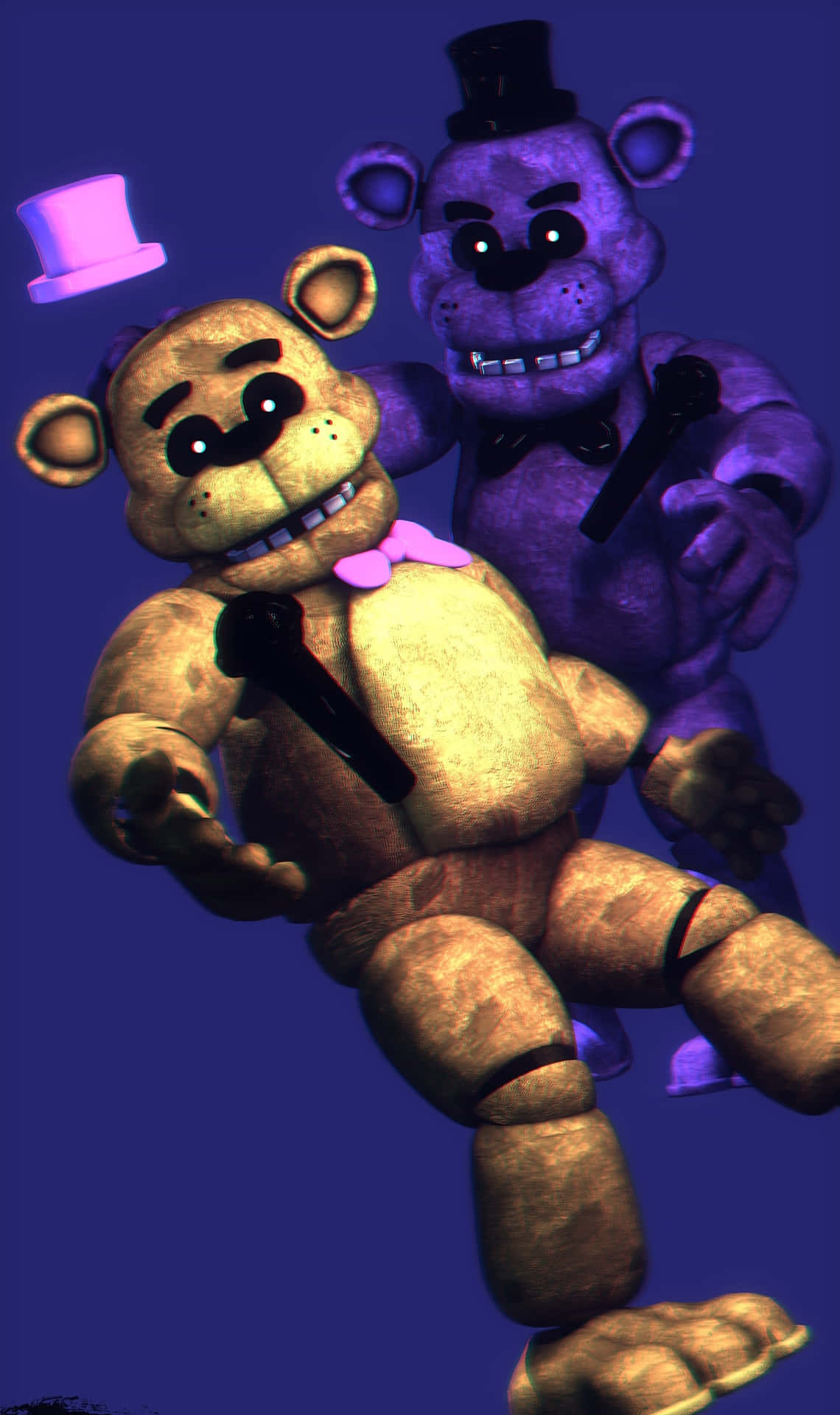 Mysterious Golden Freddy in the Shadows Wallpaper