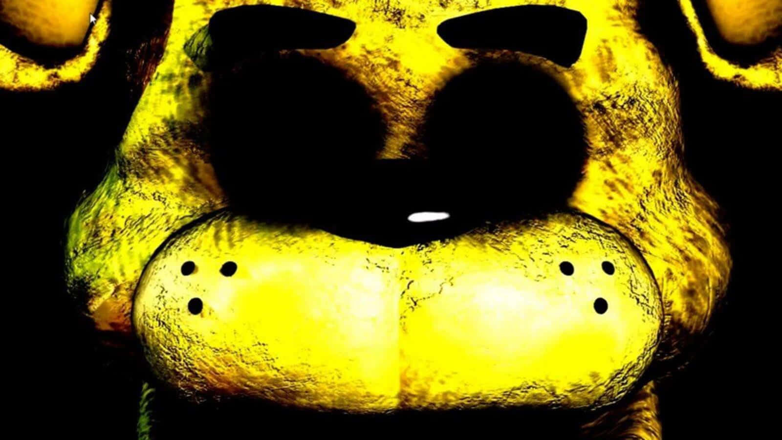 Caption: Mysterious Golden Freddy in the Shadows Wallpaper