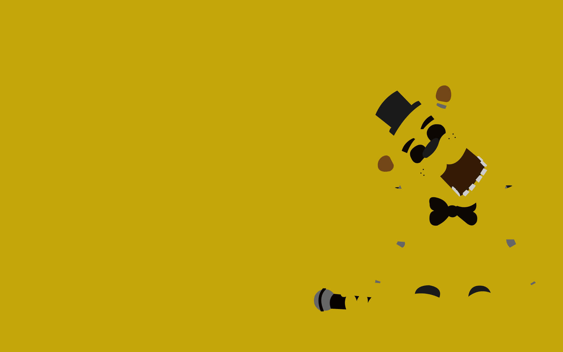Mysterious Golden Freddy strikes a pose Wallpaper