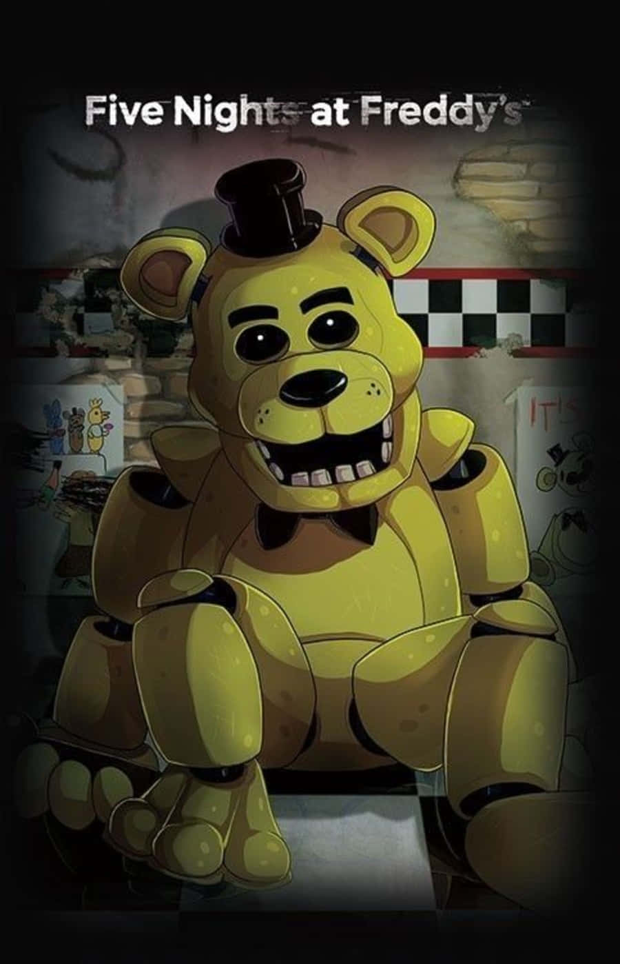 Mysterious Golden Freddy lurking in the shadows Wallpaper