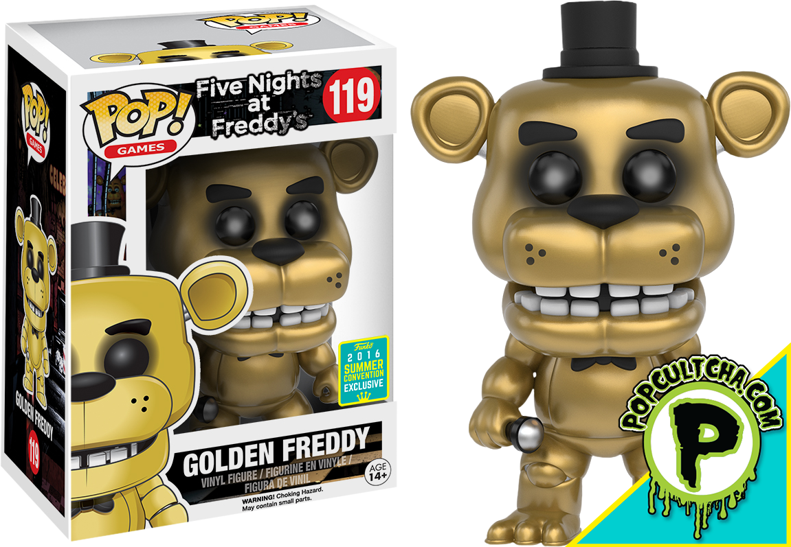 Golden Freddy Funko Pop Summer Convention Exclusive PNG