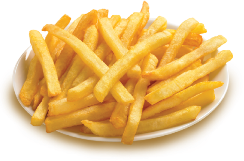 Golden French Fries Plate PNG