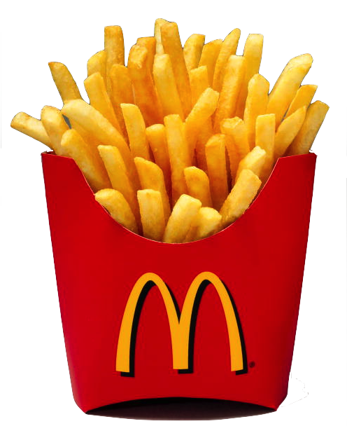 Golden French Friesin Red Container PNG