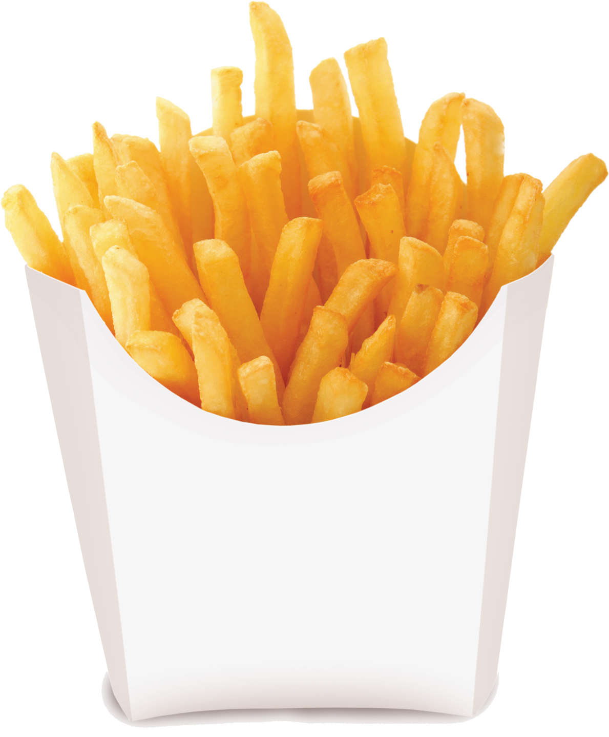 Golden French Friesin White Container PNG